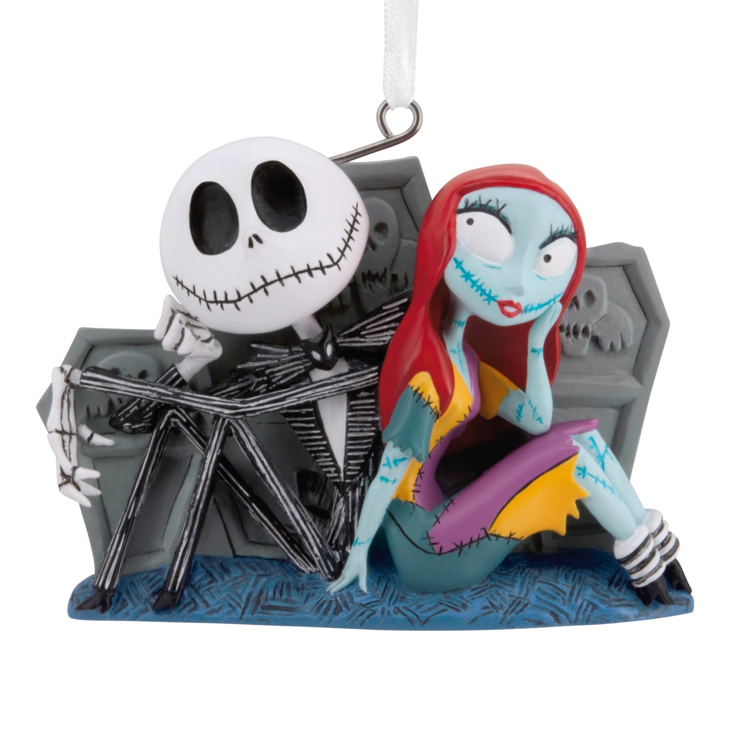 Hallmark Christmas Ornament, Disney Tim Burton's The Nightmare Before Christmas Jack and Sally with Tombstones Ornament, Gifts for Disney Fans