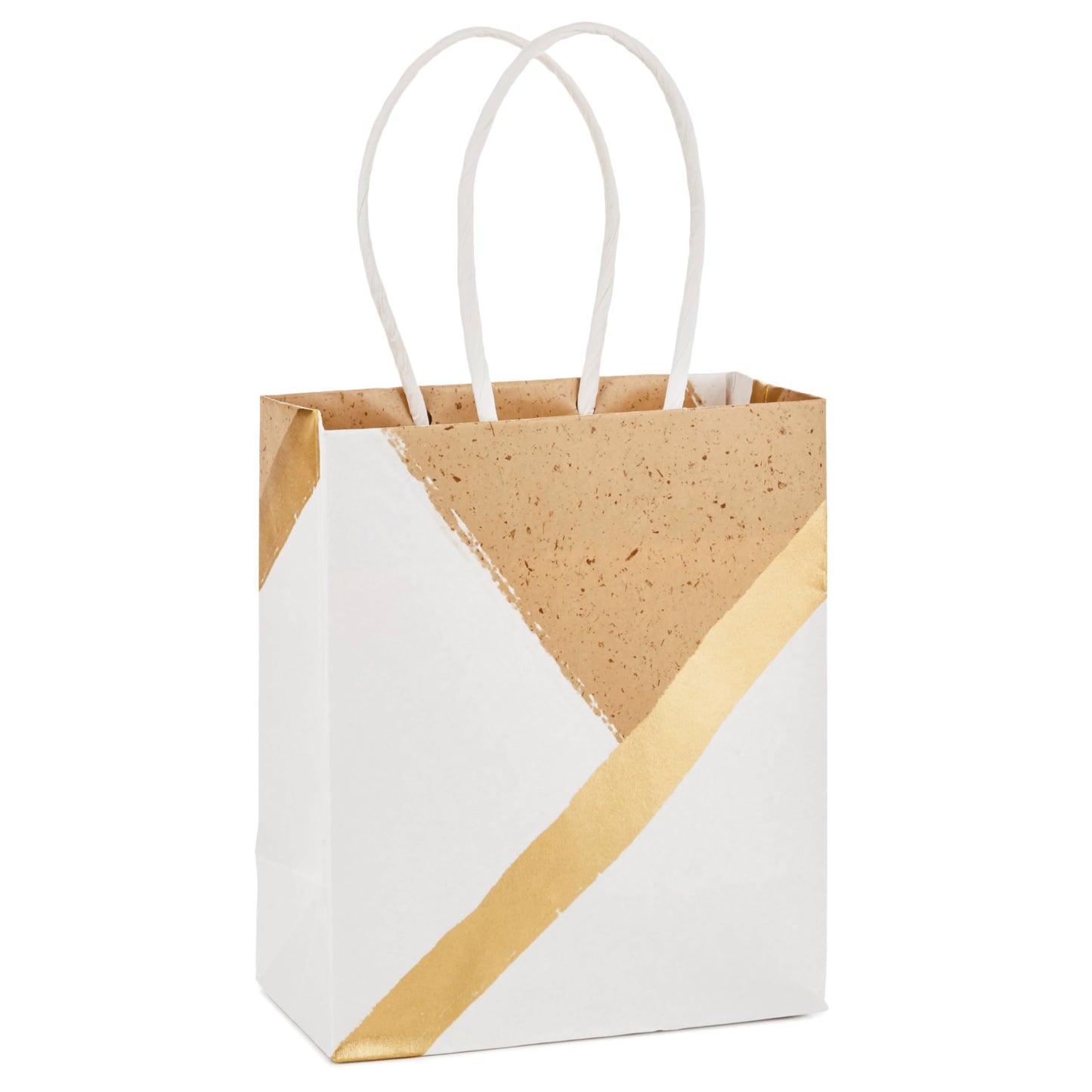 Hallmark 6" Small Paper Gift Bags, 8-Pack (White and Kraft) for Valentine's Day, Birthdays, Weddings, Graduations, Baby Showers, Bridal Showers, Care Packages and More