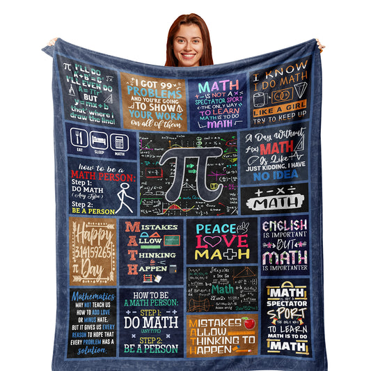 Math Gifts for Men/Women, Math Teacher Appreciation Gifts, Graduation/Birthday Gifts for Math Lovers Blanket 60X50in