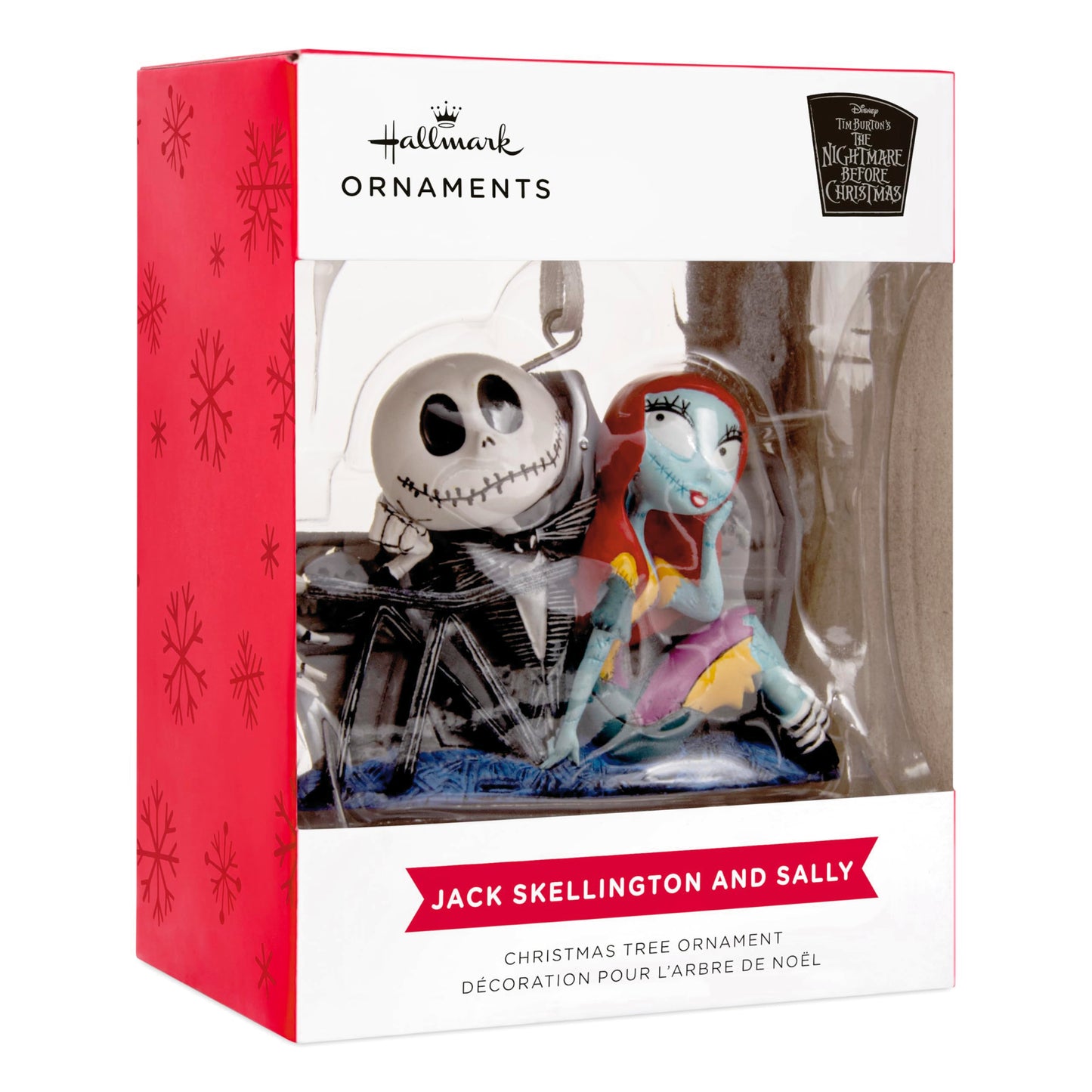 Hallmark Christmas Ornament, Disney Tim Burton's The Nightmare Before Christmas Jack and Sally with Tombstones Ornament, Gifts for Disney Fans