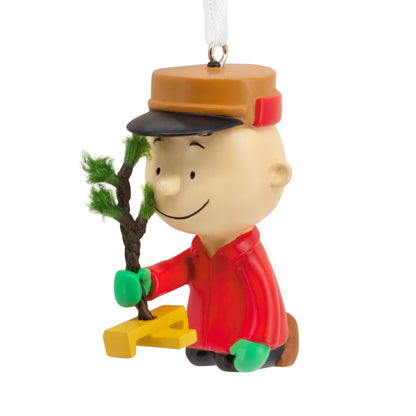Hallmark Christmas Ornament, Peanuts Charlie Brown Kneeling with Tree Ornament, Gifts for Peanuts Fans