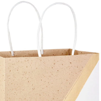 Hallmark 9" Medium Paper Gift Bags (Pack of 8 - White & Kraft) for Valentine's Day, Easter, Birthdays, Mother's Day, Weddings, Graduations, Baby Showers, Bridal Showers, Care Packages and More