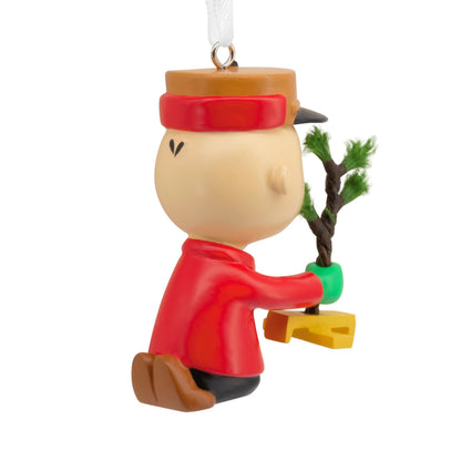 Hallmark Christmas Ornament, Peanuts Charlie Brown Kneeling with Tree Ornament, Gifts for Peanuts Fans