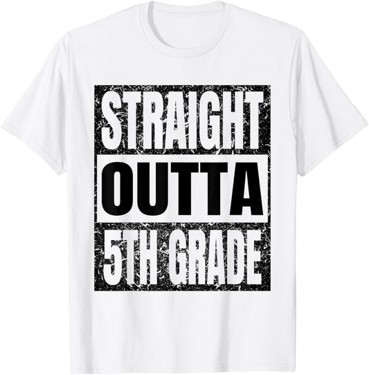 Straight Outta 5th Grade Graduation Gifts Grad Class 2026 T-Shirt