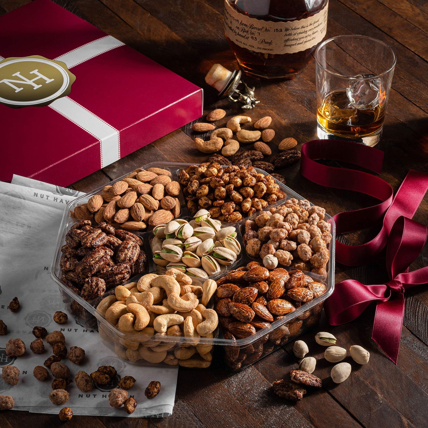 Fathers Day Nuts Gift Basket - Assortment of Sweet & Roasted Salted Gourmet Nuts - Food Gift Box for Dad, Him, Husband, Christmas, Father's Day, Mother's Day, Sympathy, Family, Men & Women
