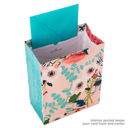 Hallmark 9" Medium Gift Bag with Tissue Paper (Bright Flowers) for Valentine's Day, Easter, Birthdays, Bridal Showers, Weddings, Baby Showers, Mother's Day