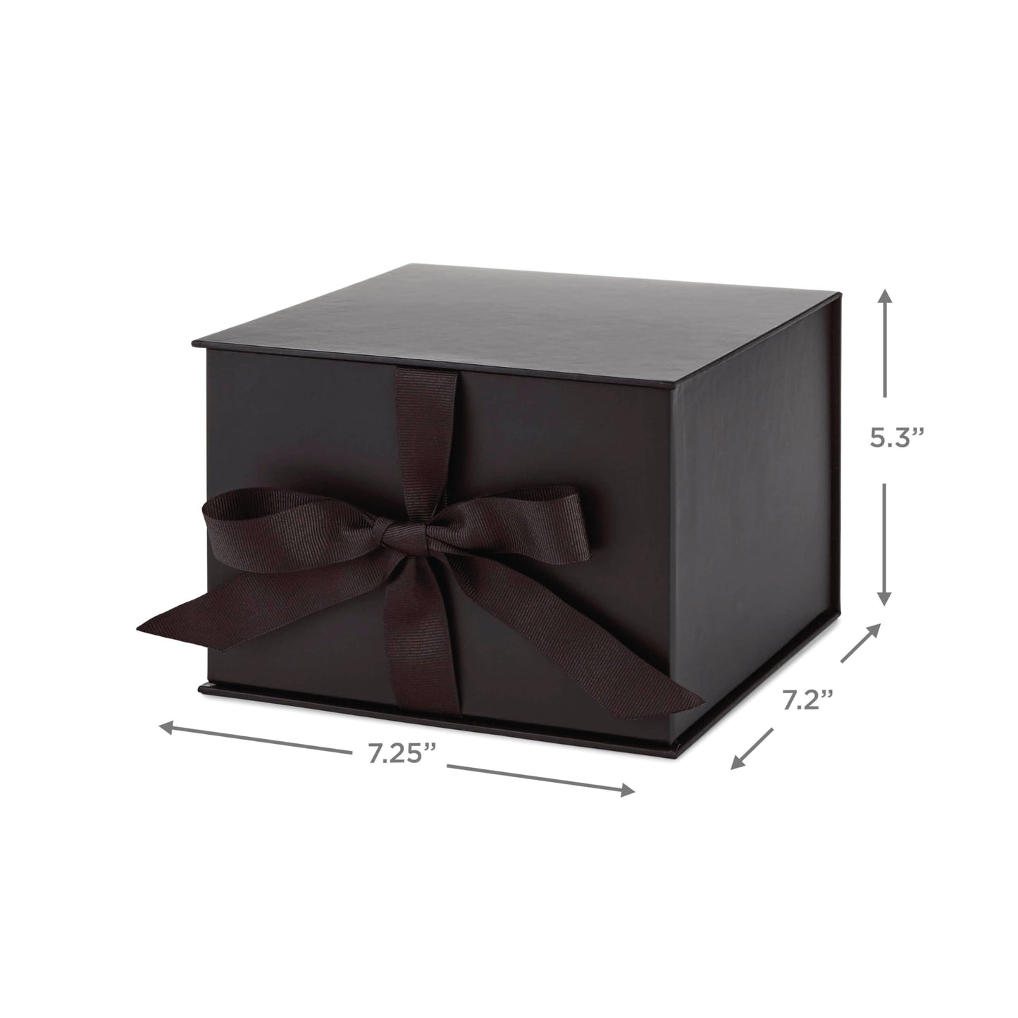Hallmark Medium Gift Box with Lid and Shredded Paper Fill (Black 7 inch Box) for Weddings, Graduations, Birthdays, Father's Day, Groomsmen Gifts, All Occasion