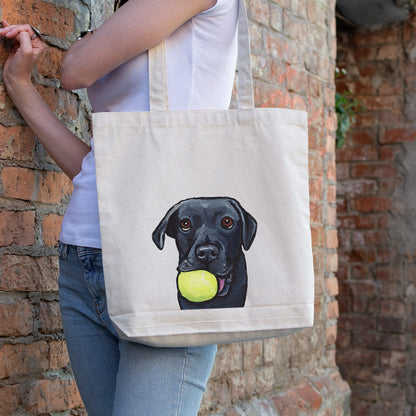 Black Lab Tote Bag - Gifts For Mom - Labrador Lover Gift - Made in USA, Direct From Artist -Lab Gifts For Women - Handmade Totes - Black Lab Canvas Totes - Shopping Bag - Grocery Bag