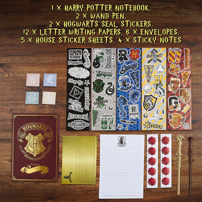 Harry Potter Stationary Set for Kids Teens Adults with Wand Pens Notebook Stickers Sticky Notes School Supplies Journaling Writing Gifts for Kids