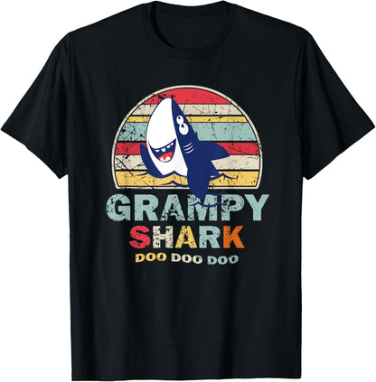 Vintage Grampy Shark Shirt Fathers Day Gift For Men Women T-Shirt