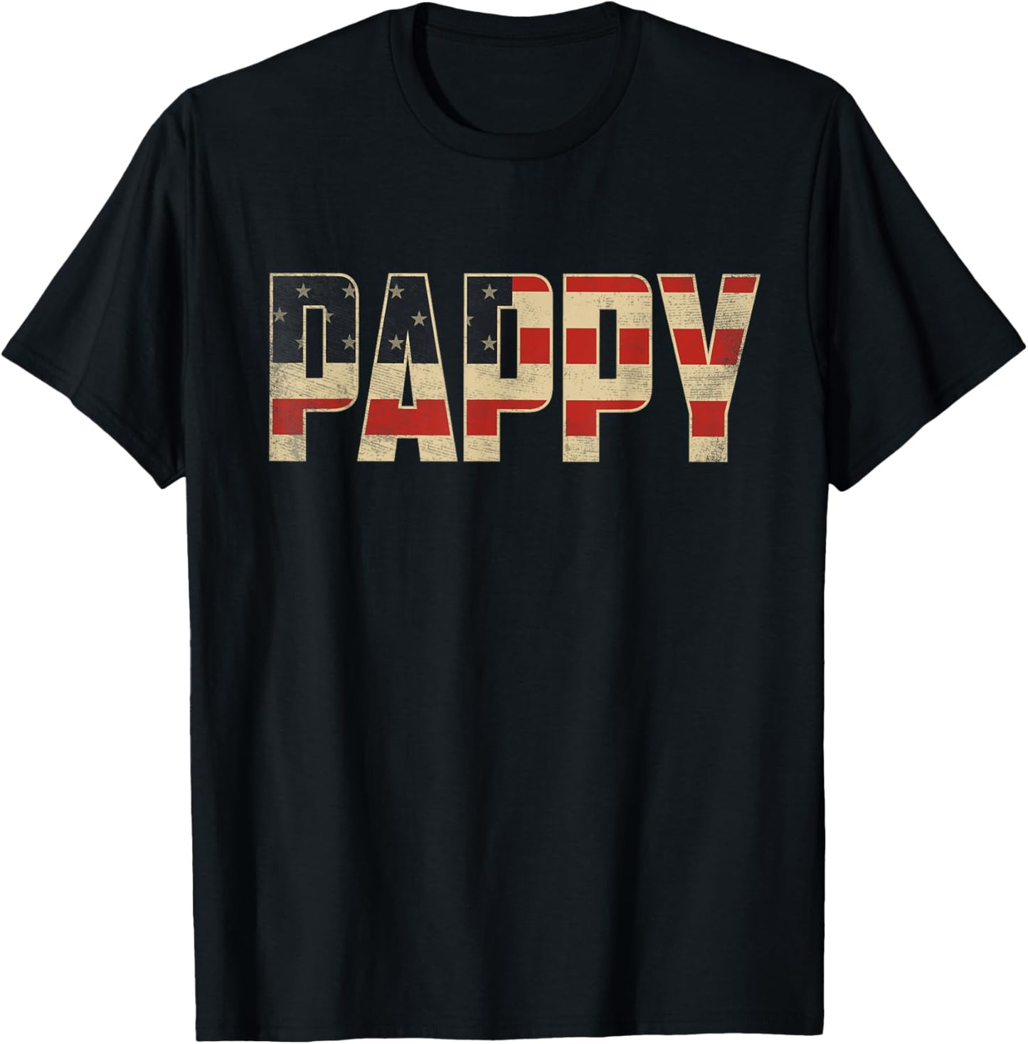 Pappy Bold Patriotic American Flag Father’s Day Pappy T-Shirt