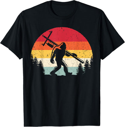 Bigfoot Lineman Power Electrician Funny Sasquatch Lineworker T-Shirt