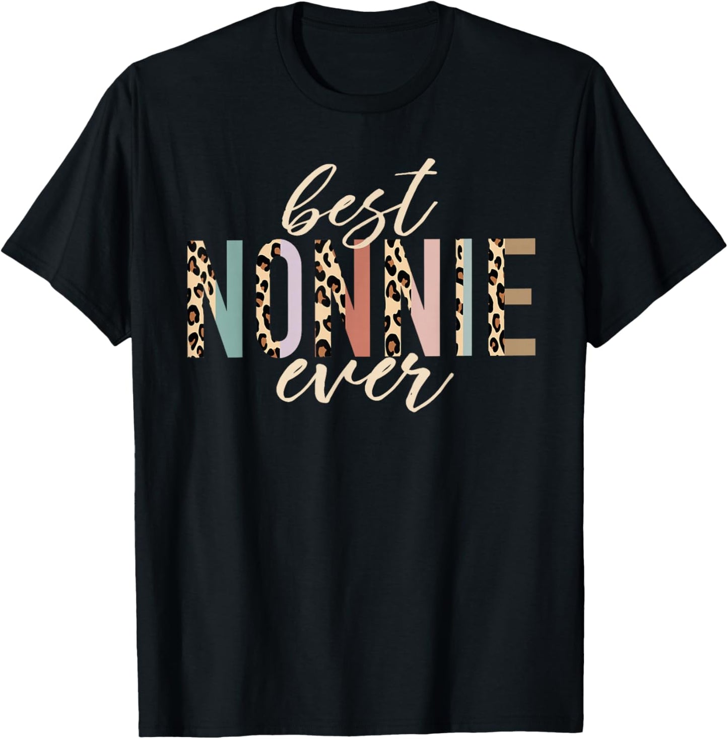 Best Nonnie Ever Gifts Leopard Print Mothers Day T-Shirt