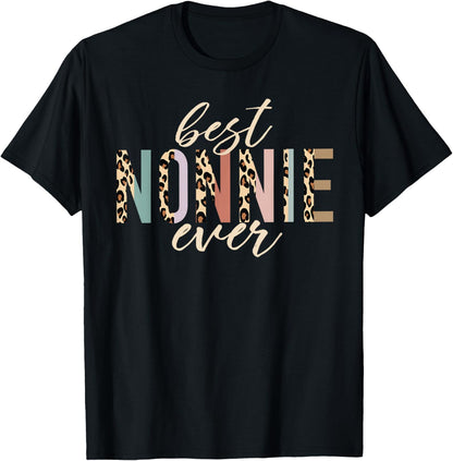 Best Nonnie Ever Gifts Leopard Print Mothers Day T-Shirt