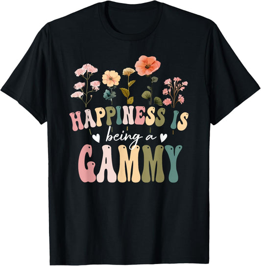 Happiness is Being a Gammy Floral Design Gammy Mother's Day T-Shirt